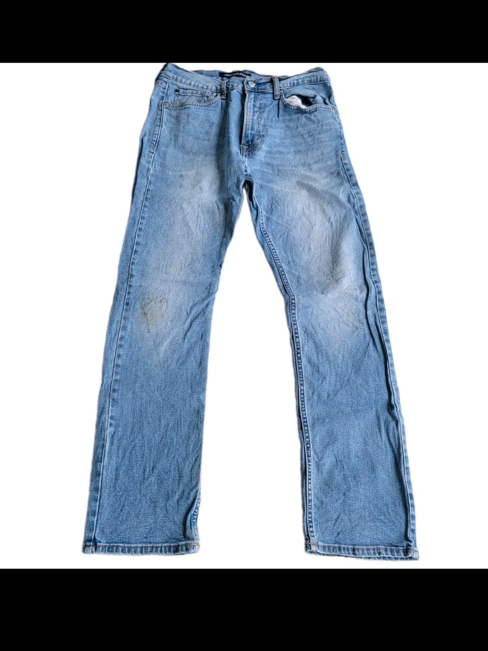 Calvin Klein Jeans Blue CKJ 035 Straight Fit Mens sz 31W x 30L small work stains